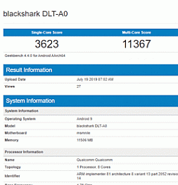 Смартфон Black Shark 2 Pro с чипсетом Snapdragon 855+ появился на бенчмарке Geekbench