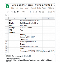 Свежие подробности о Moto G 5G (Kiev)